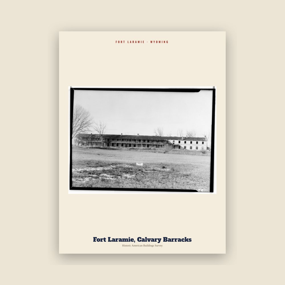 Fort Laramie Fort Laramie, Calvary Barracks Archive Print
