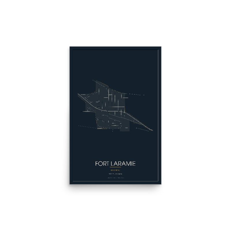 Fort Laramie Street Map Poster · Midnight