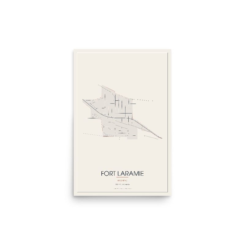 Fort Laramie Street Map Poster · Linen