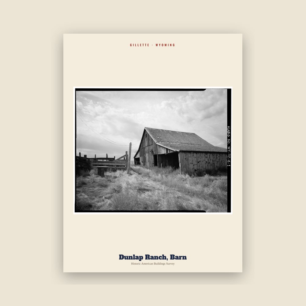 Gillette Dunlap Ranch, Barn Archive Print