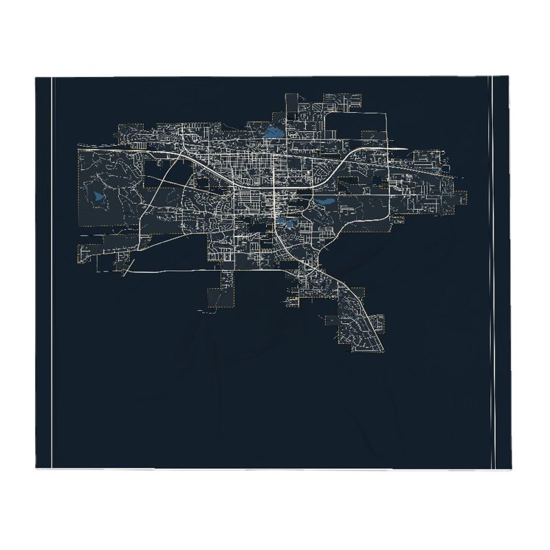 Gillette Street Map Throw Blanket