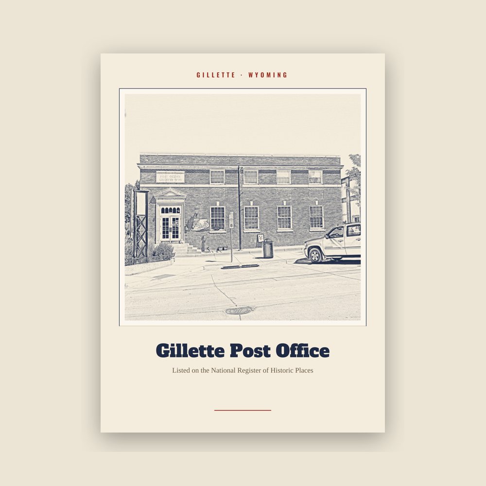 Gillette Gillette Post Office Landmark Print