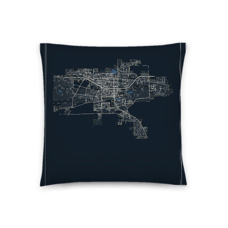 Gillette Map Throw Pillow