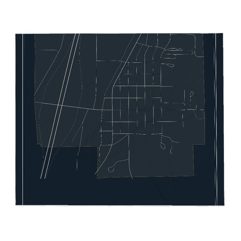 Glendo Street Map Throw Blanket