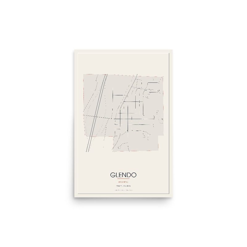 Glendo Street Map Poster · Linen