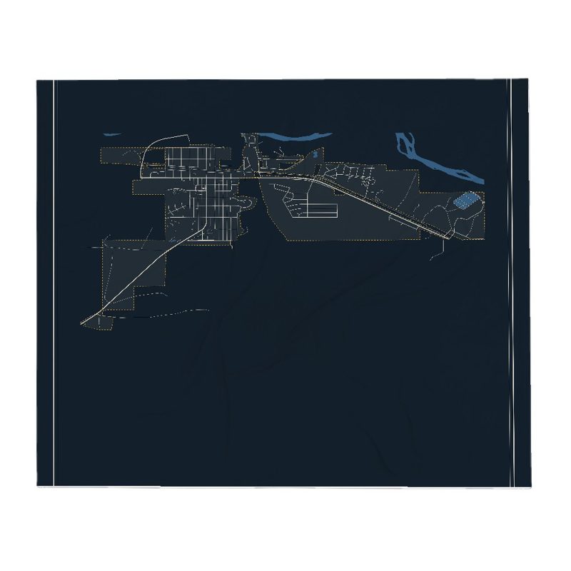 Glenrock Street Map Throw Blanket