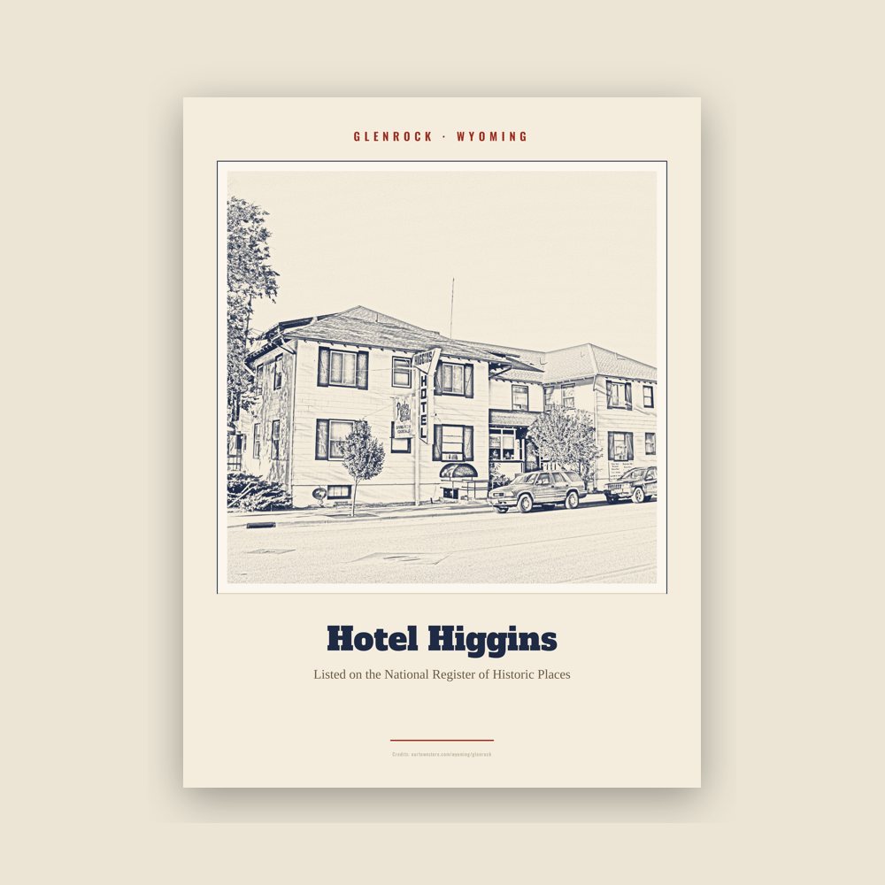Glenrock Hotel Higgins Landmark Print