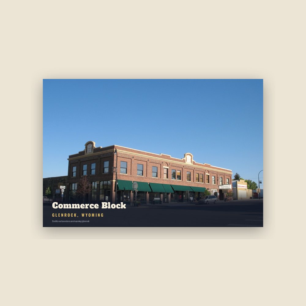 Glenrock Commerce Block Postcard