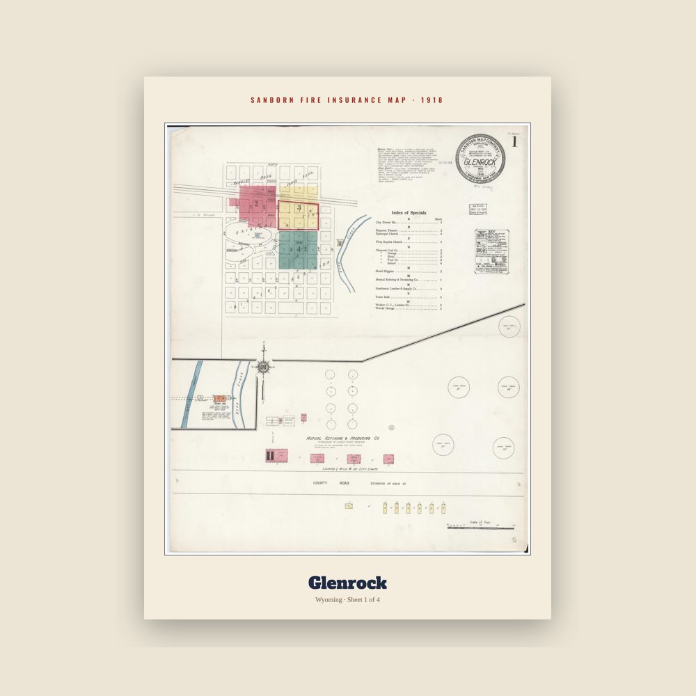 Glenrock Sanborn Map Print