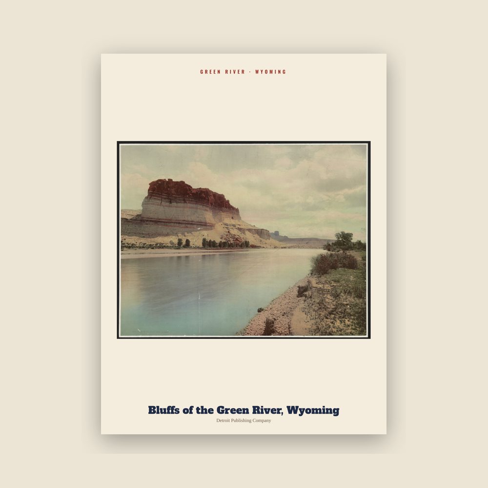 Green River Bluffs of the Green River, Wyoming Archive Print