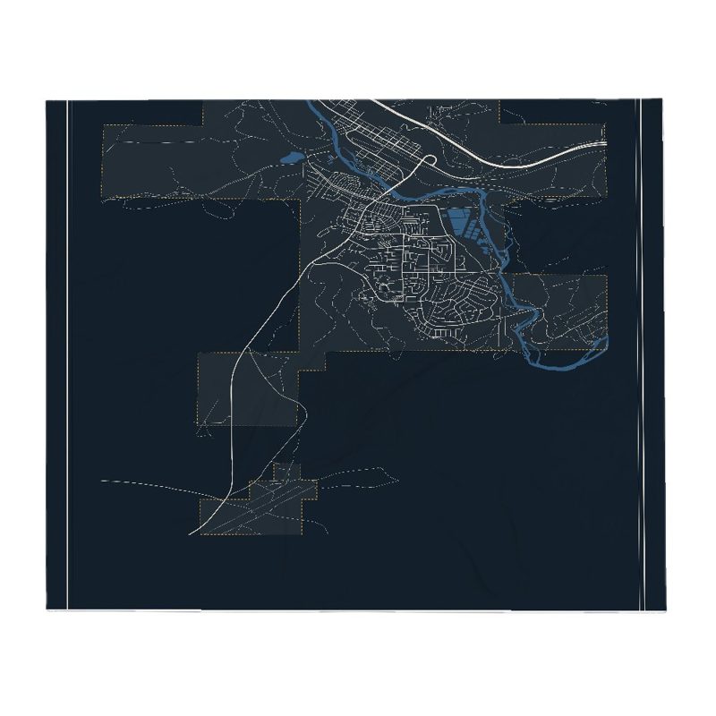Green River Street Map Throw Blanket