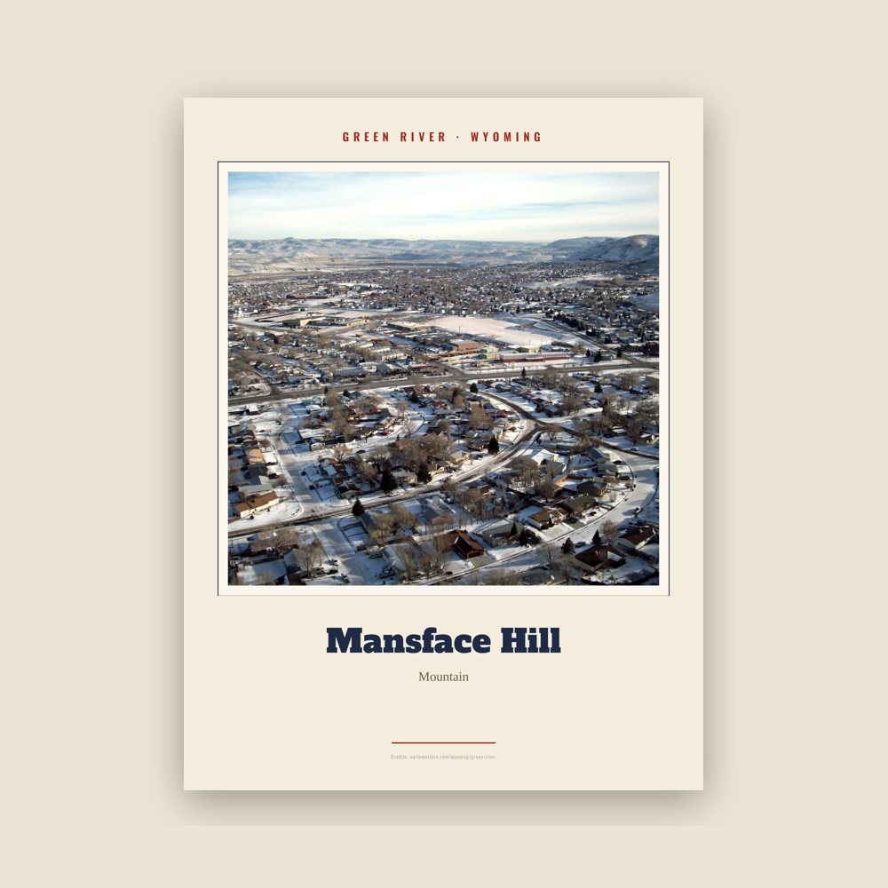 Green River Mansface Hill Landmark Print