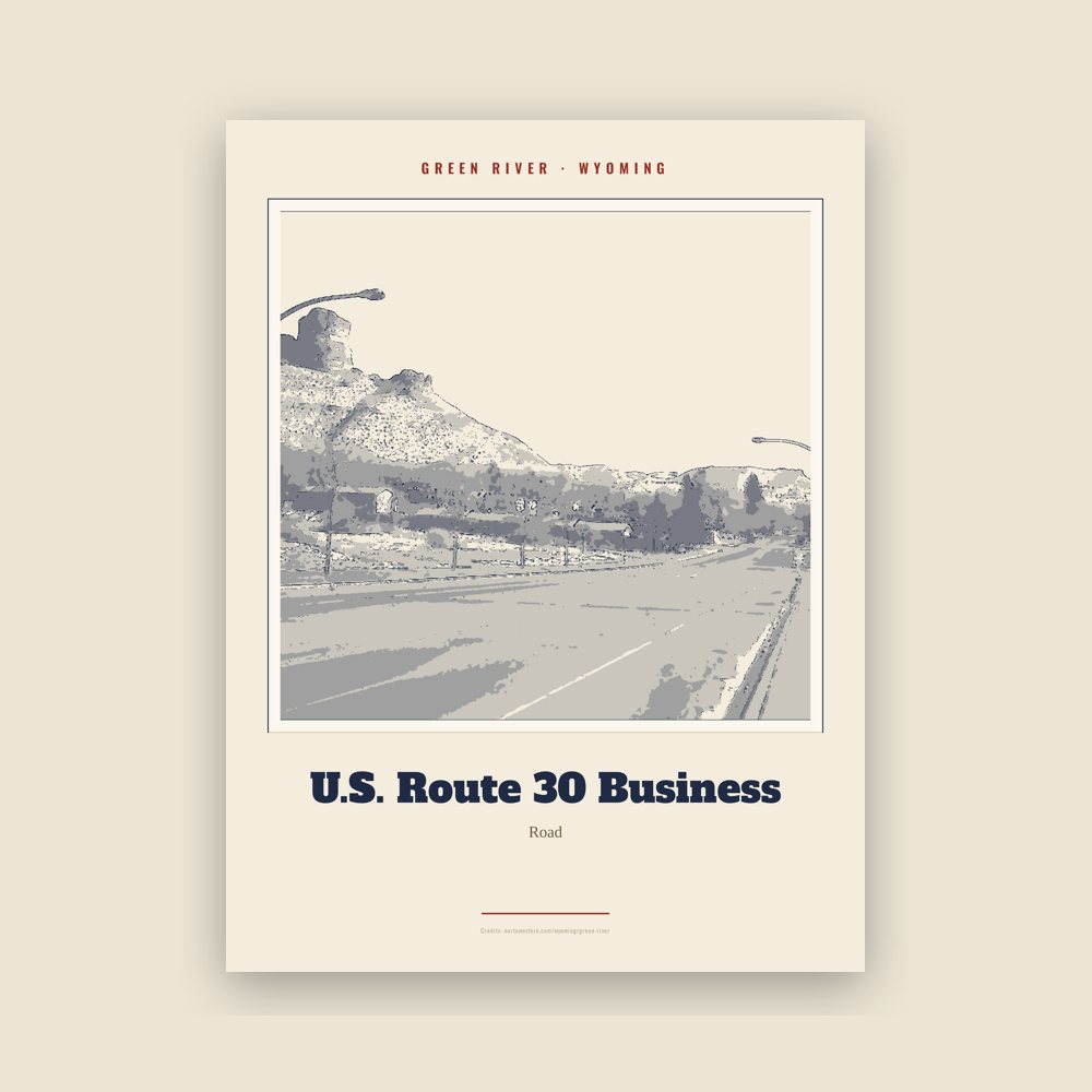 Green River U.S. Route 30 Business Landmark Print