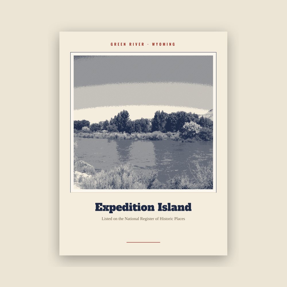 Green River Expedition Island Landmark Print