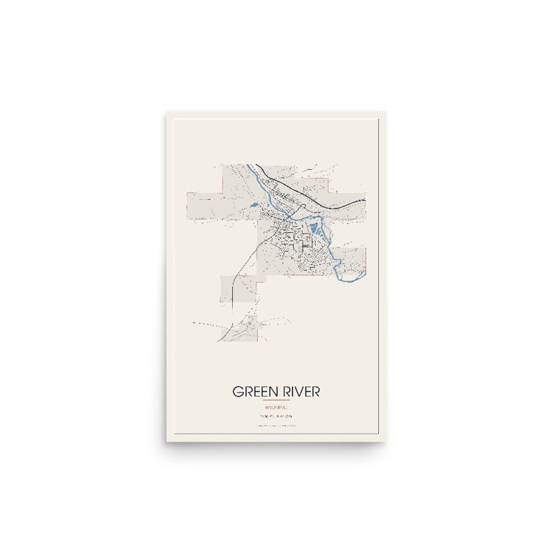 Green River Street Map Poster · Linen
