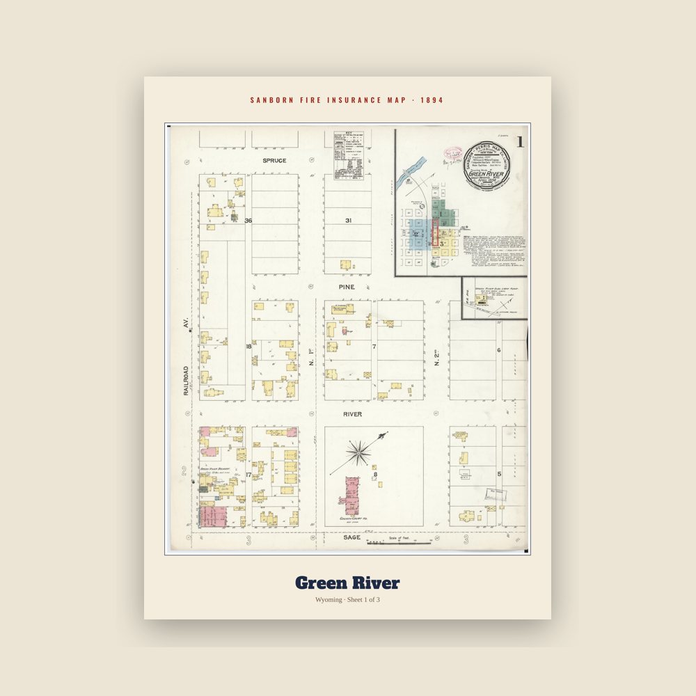 Green River Sanborn Map Print