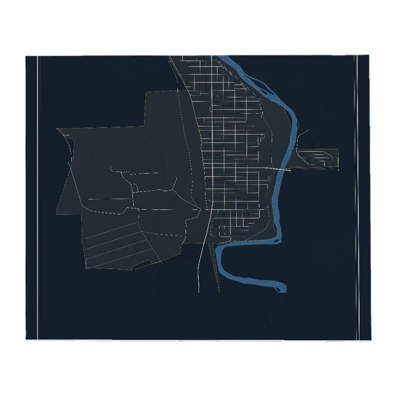 Greybull Street Map Throw Blanket