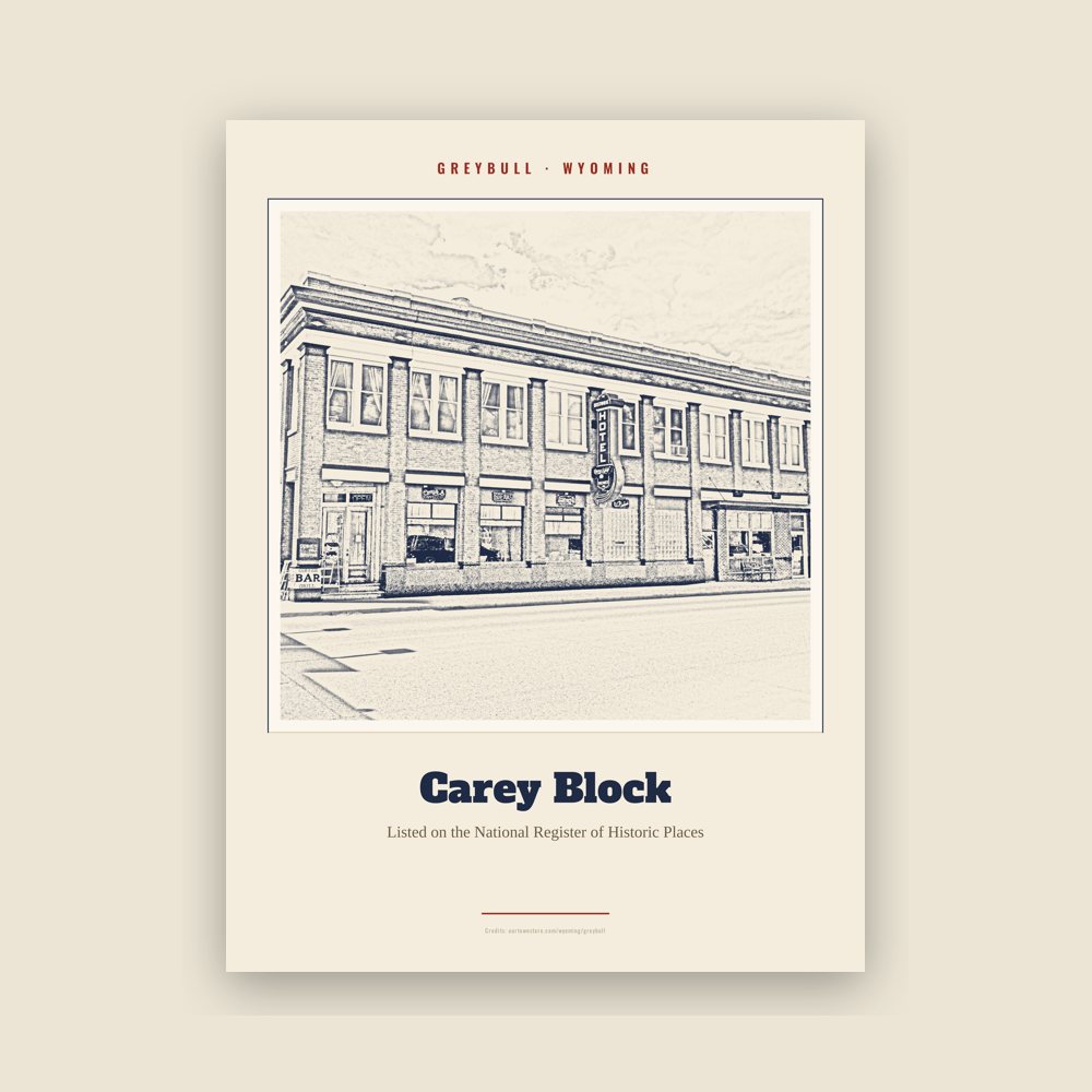 Greybull Carey Block Landmark Print