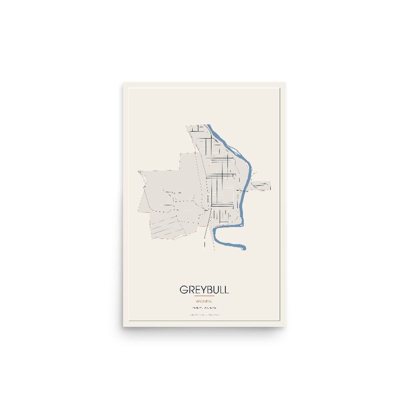 Greybull Street Map Poster · Linen