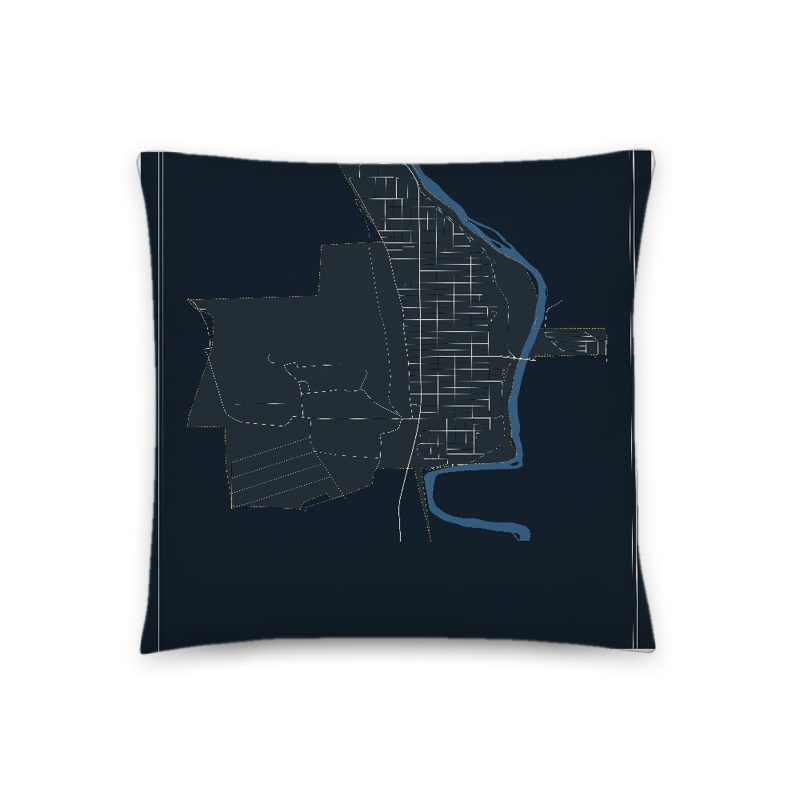 Greybull Map Throw Pillow