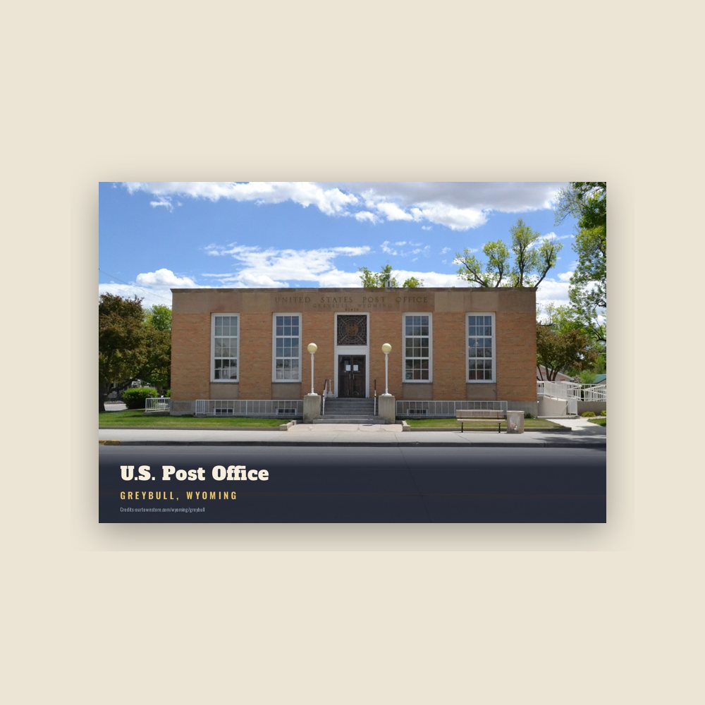 Greybull U.S. Post Office Postcard