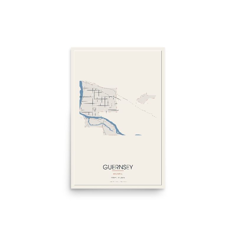 Guernsey Street Map Poster · Linen
