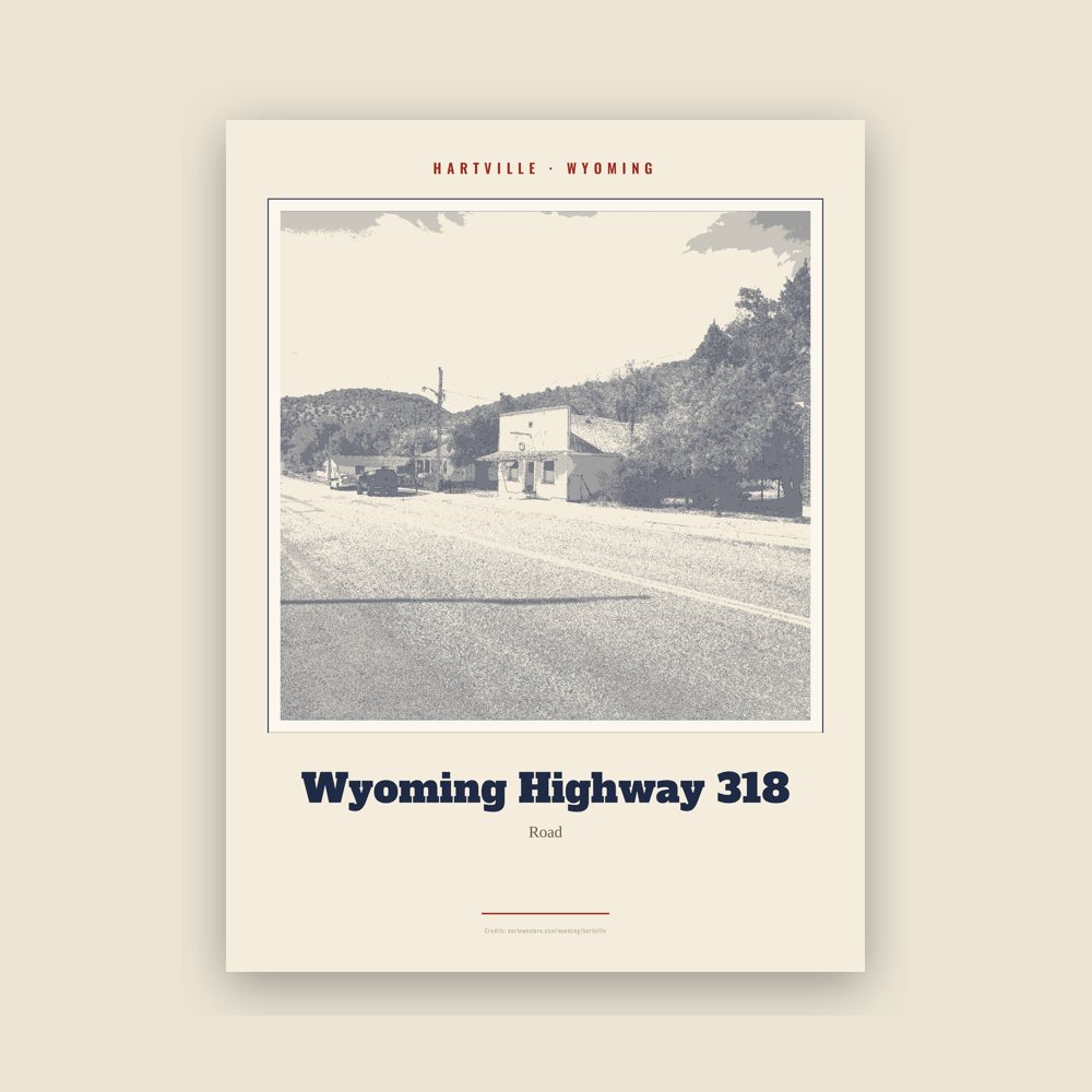 Hartville Wyoming Highway 318 Landmark Print