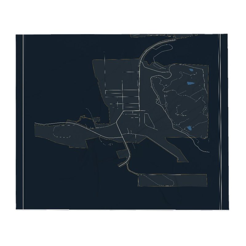 Hulett Street Map Throw Blanket