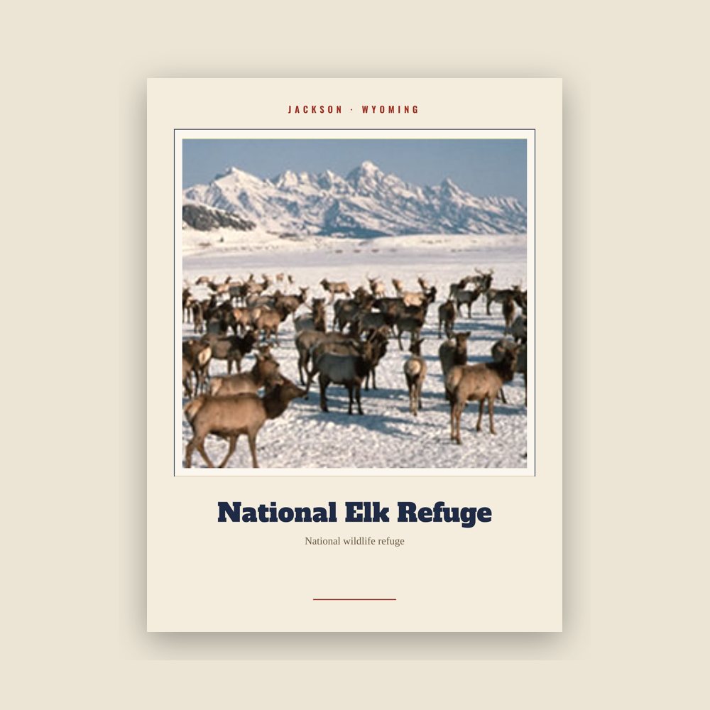 Jackson National Elk Refuge Landmark Print