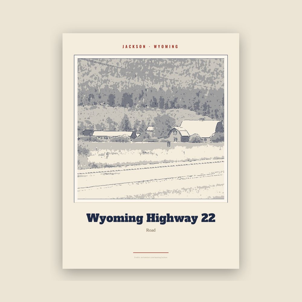 Jackson Wyoming Highway 22 Landmark Print