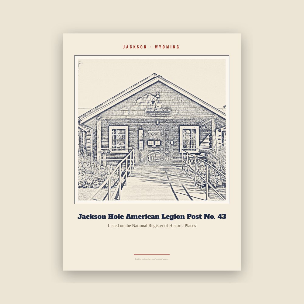 Jackson Jackson Hole American Legion Post No. 43 Landmark Print