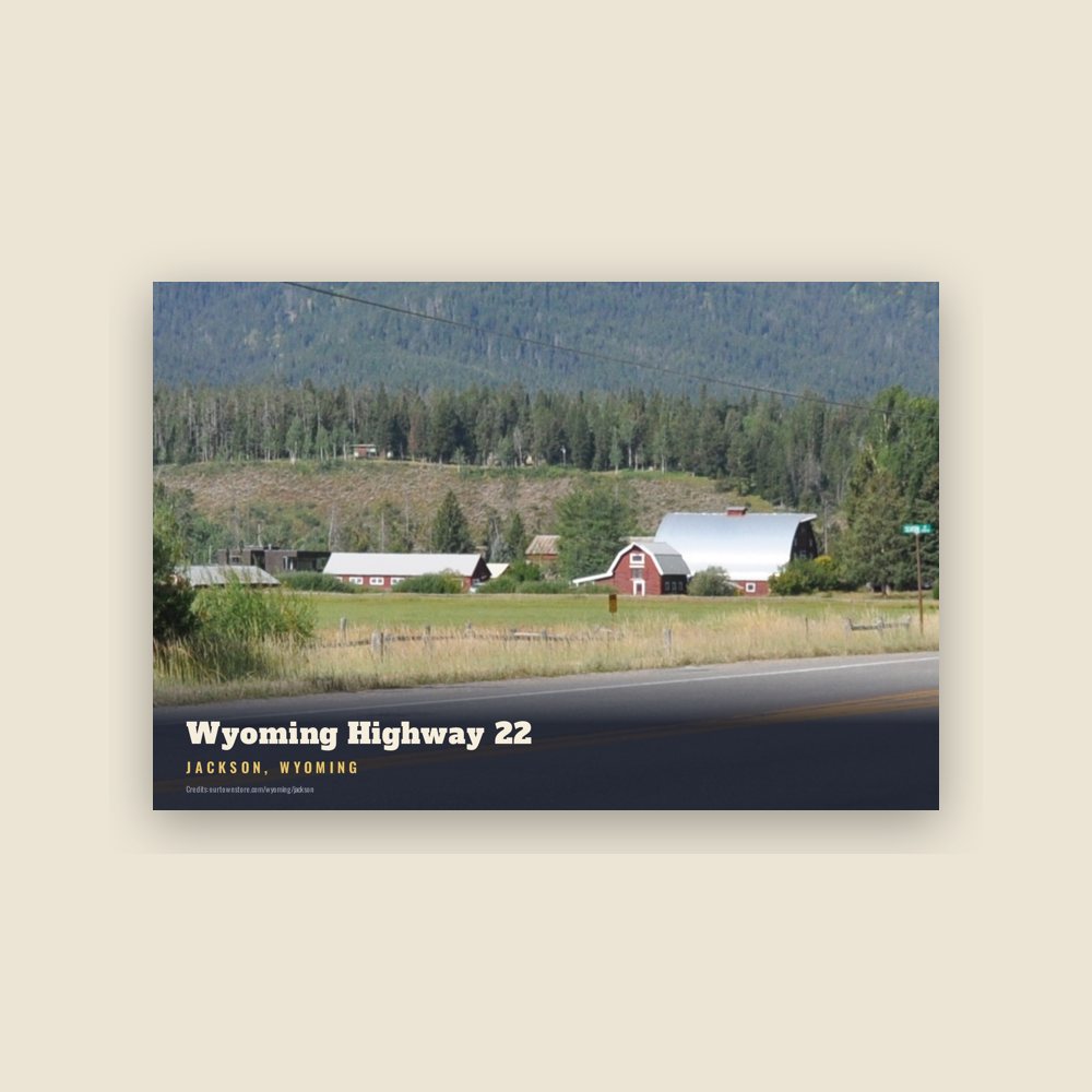 Jackson Wyoming Highway 22 Postcard