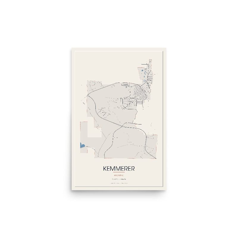 Kemmerer Street Map Poster · Linen