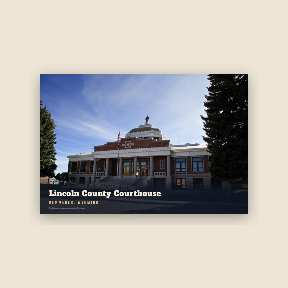 Kemmerer Lincoln County Courthouse Postcard