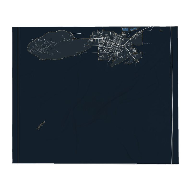 Lander Street Map Throw Blanket
