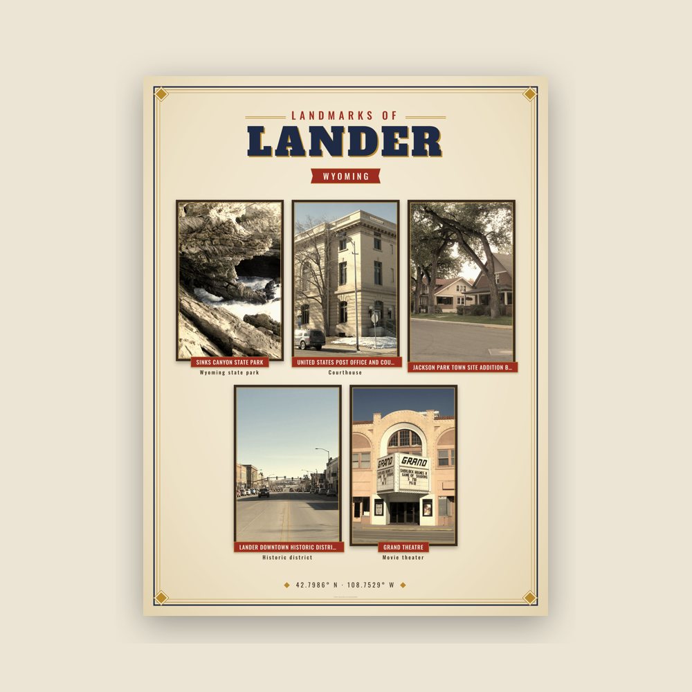 Lander Landmarks Photo Poster