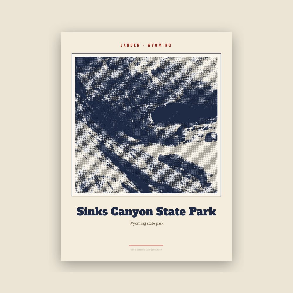 Lander Sinks Canyon State Park Landmark Print