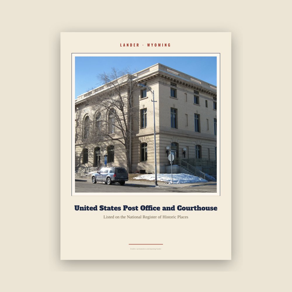 Lander United States Post Office and Courthouse Landmark Print