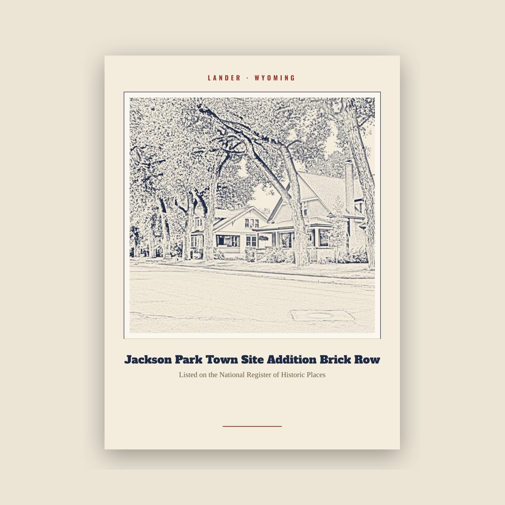 Lander Jackson Park Town Site Addition Brick Row Landmark Print