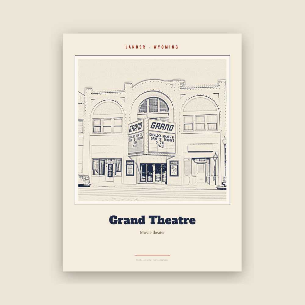 Lander Grand Theatre Landmark Print