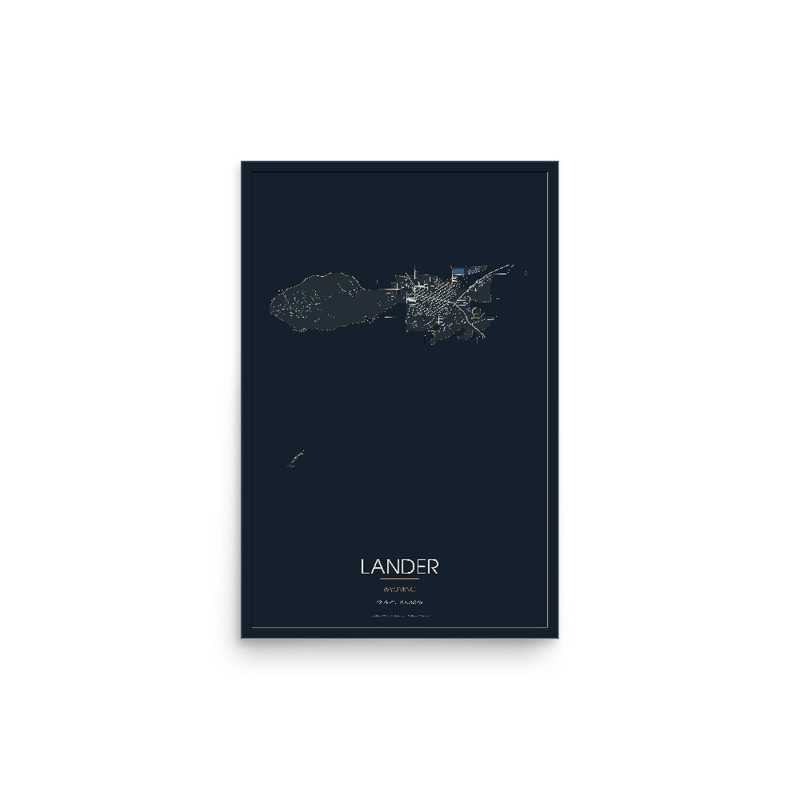 Lander Street Map Poster · Midnight