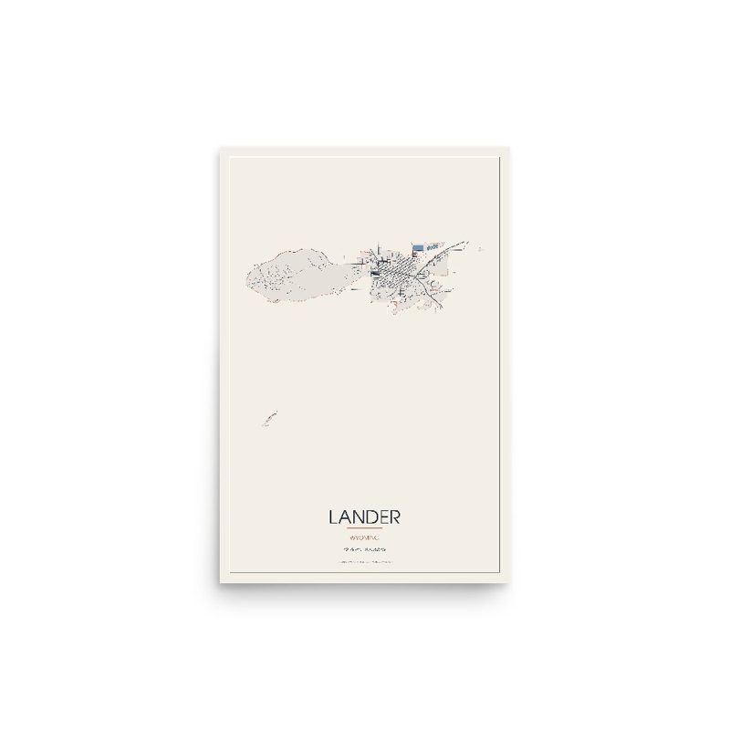 Lander Street Map Poster · Linen