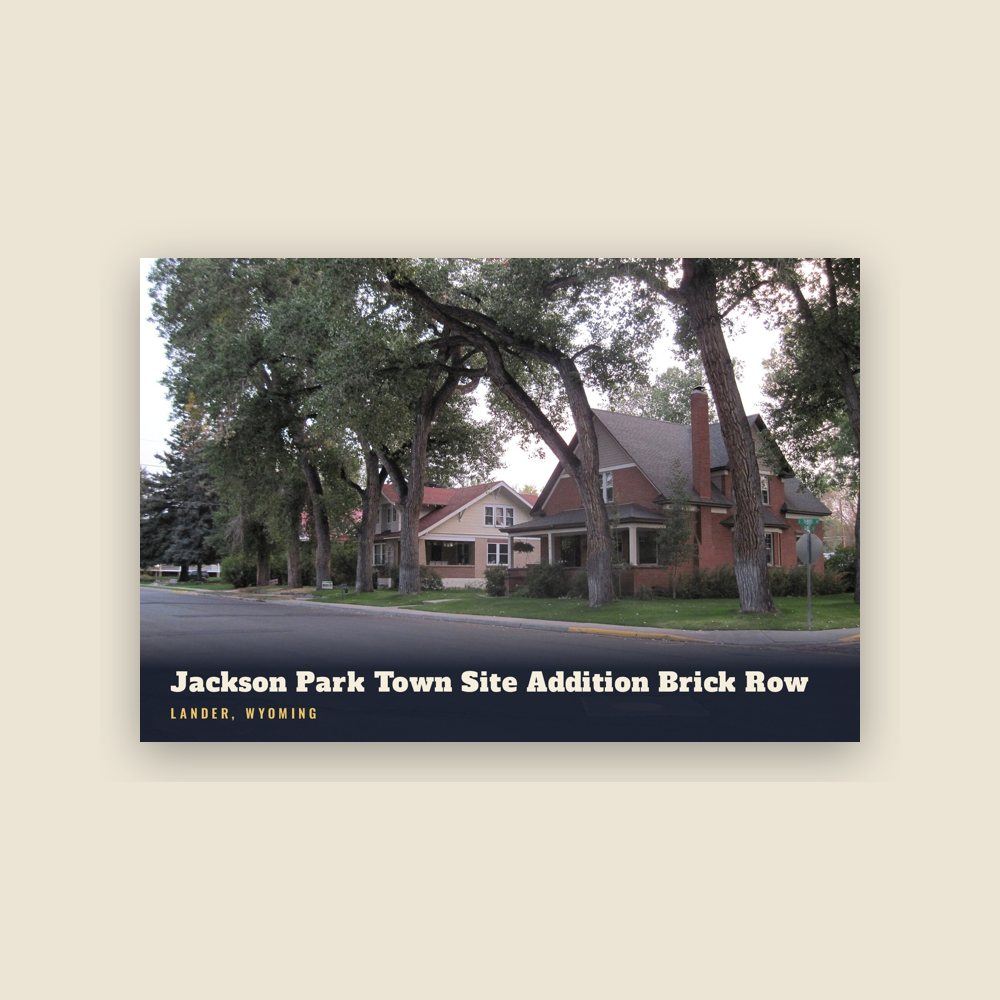 Lander Jackson Park Town Site Addition Brick Row Postcard