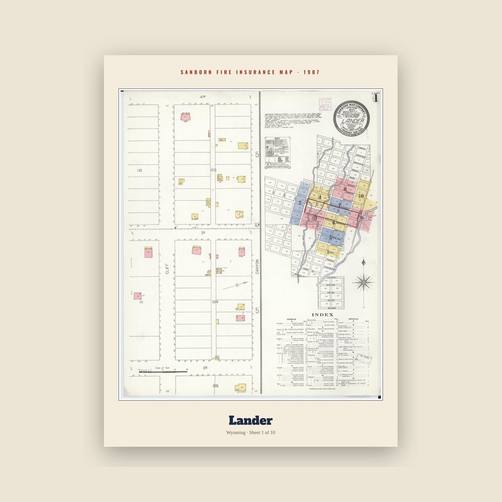 Lander Sanborn Map Print