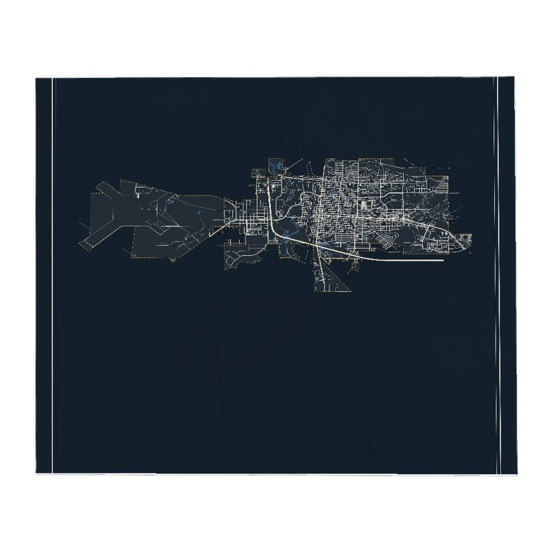 Laramie Street Map Throw Blanket