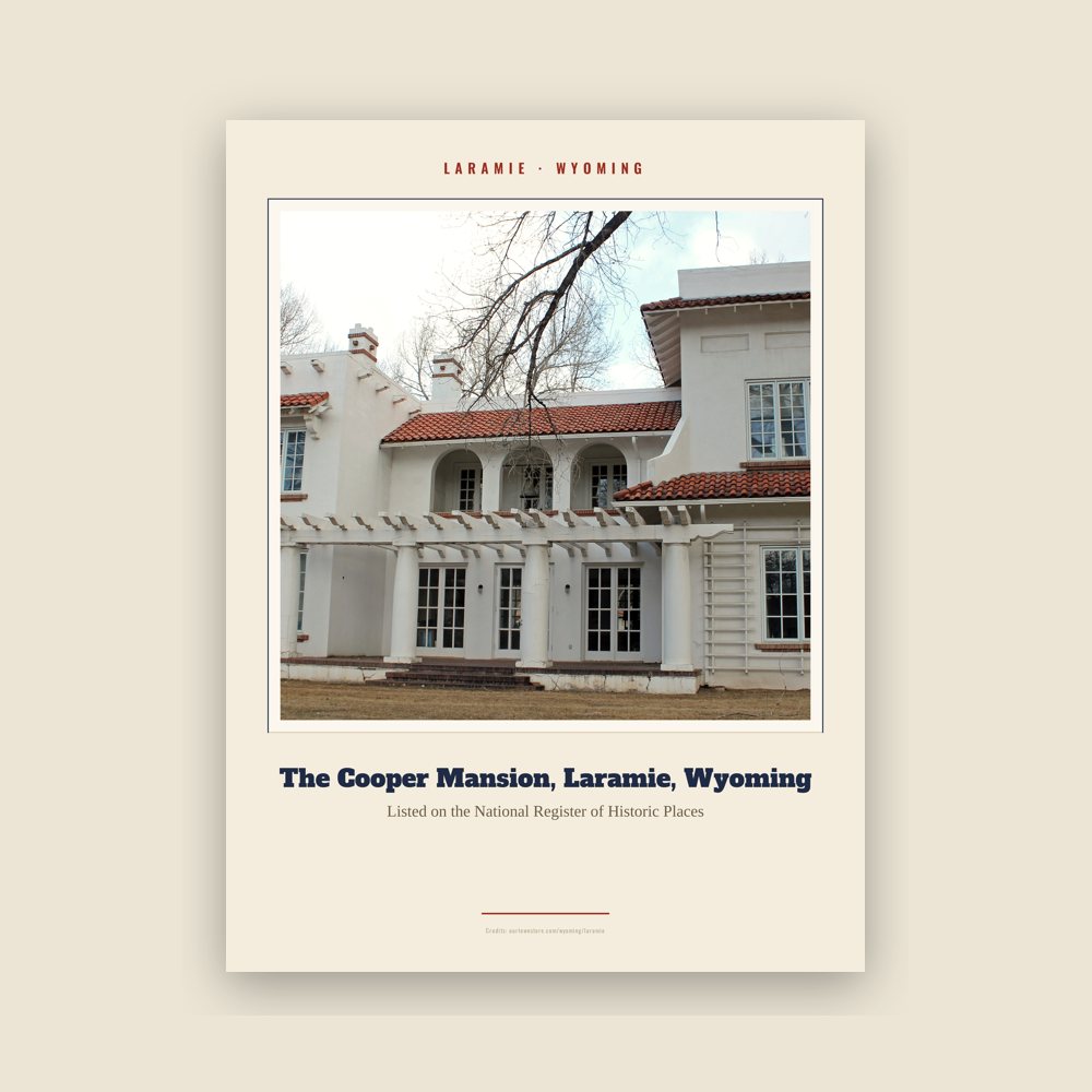 Laramie The Cooper Mansion, Laramie, Wyoming Landmark Print