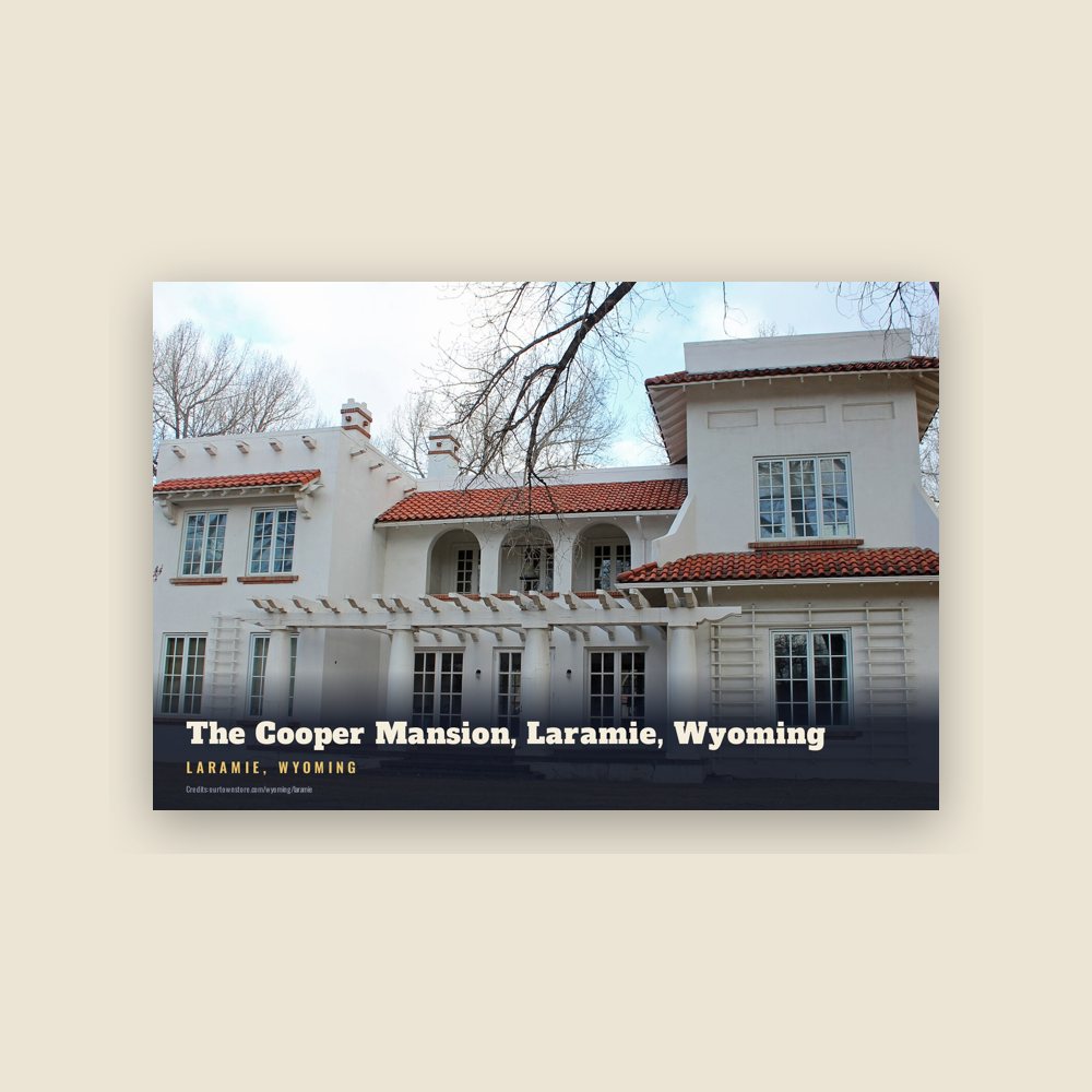 Laramie The Cooper Mansion, Laramie, Wyoming Postcard