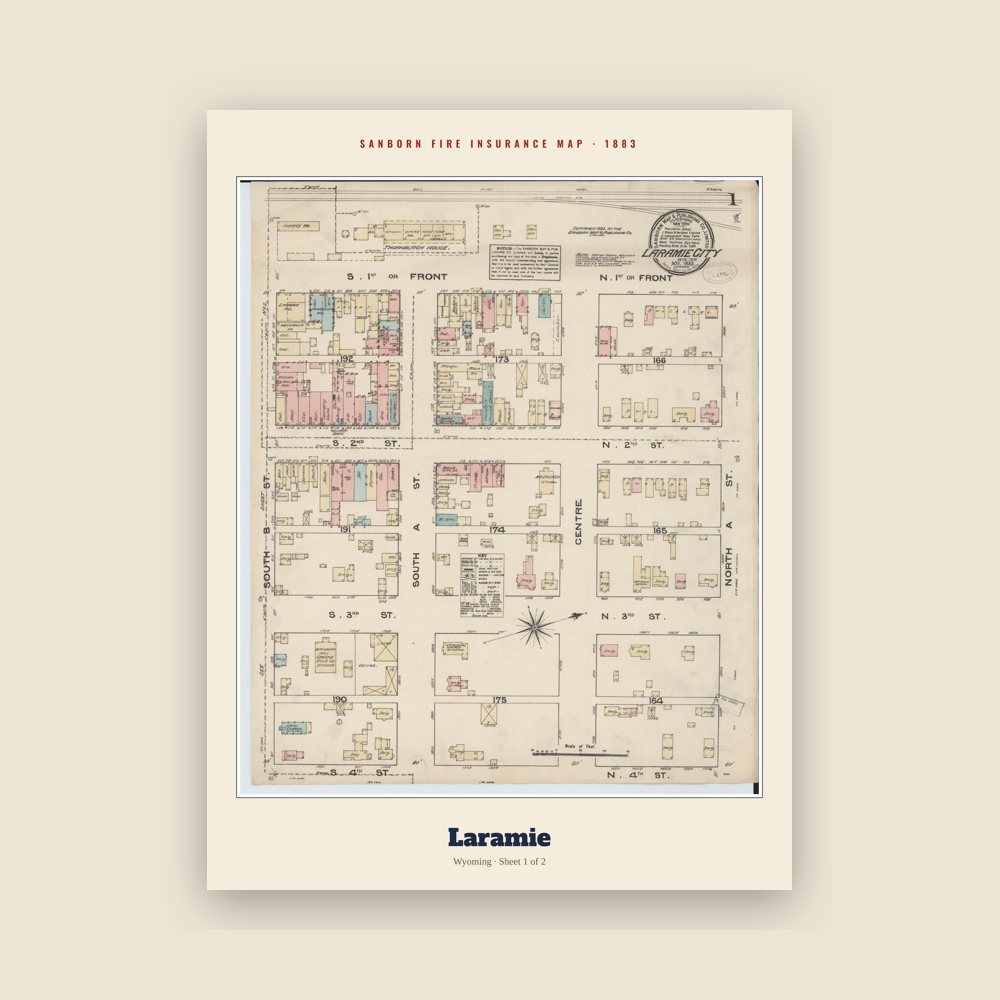 Laramie Sanborn Map Print