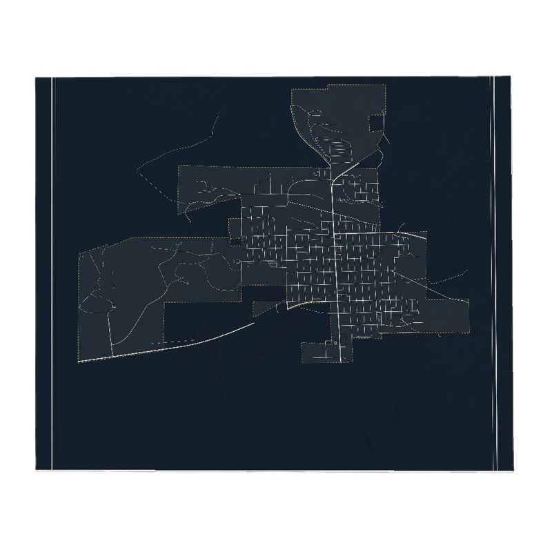 Lusk Street Map Throw Blanket