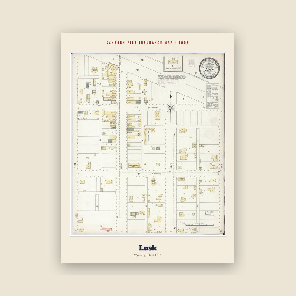 Lusk Sanborn Map Print